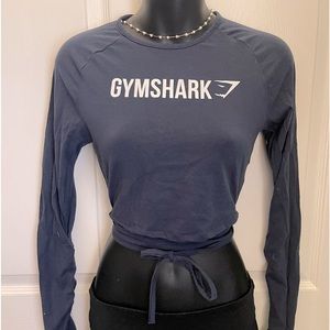 Gymshark cropped long sleeve tie top